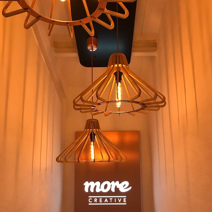 Custom light feature by More Creative in Cornwall