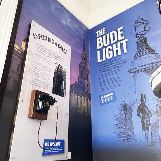 The telephone installation alongside the Bude Light interpretation.