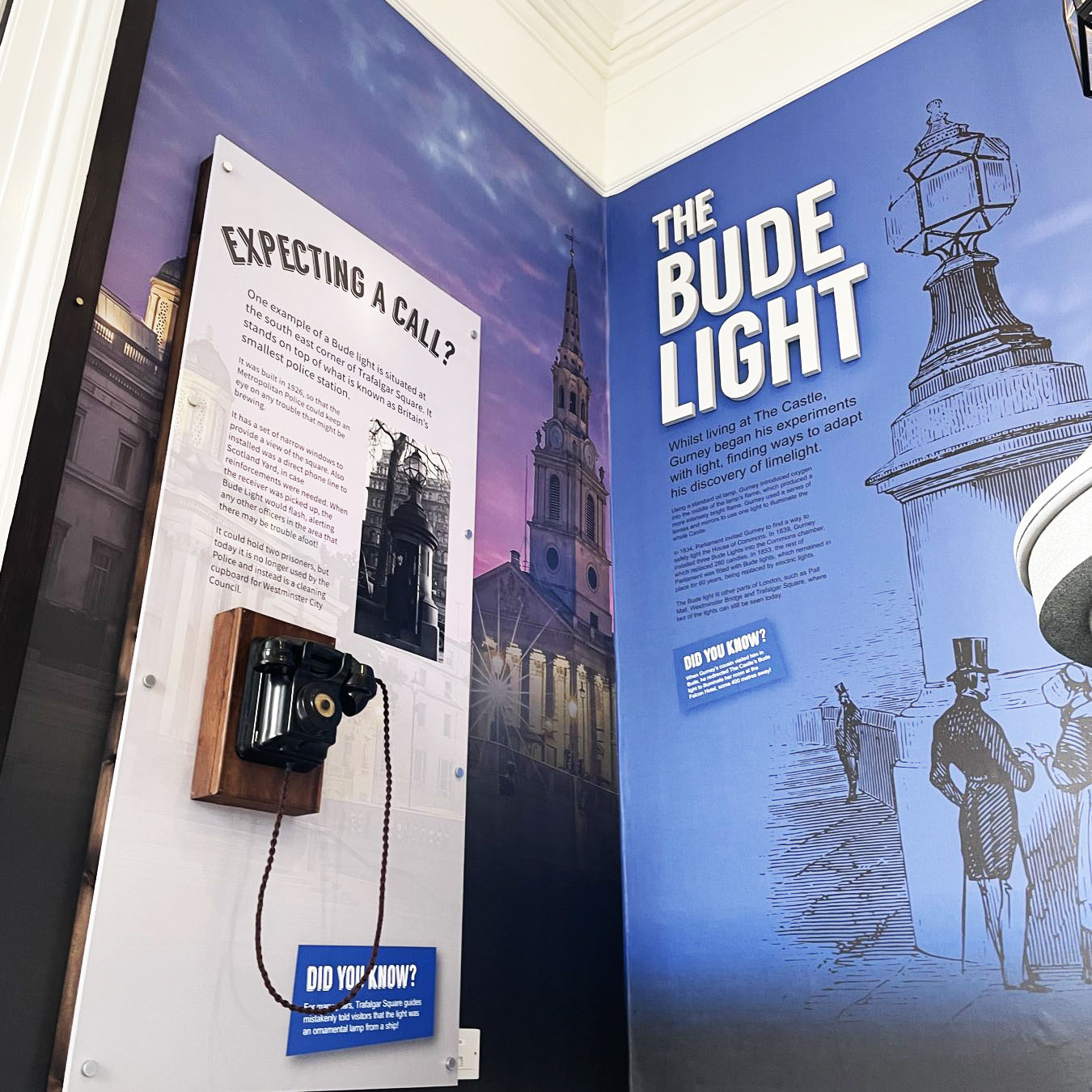 The telephone installation alongside the Bude Light interpretation.