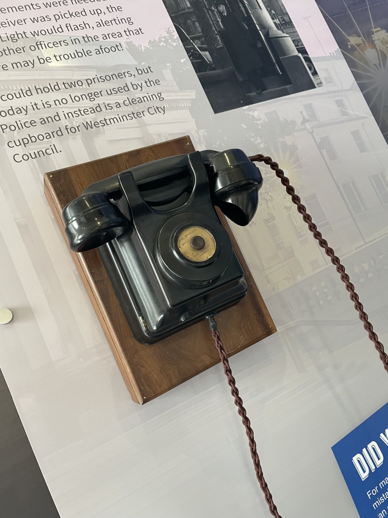 Close-up of the period-style handset and telephone body.