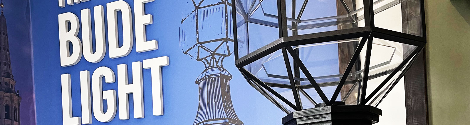 The completed Bude Light replica in the exhibition.