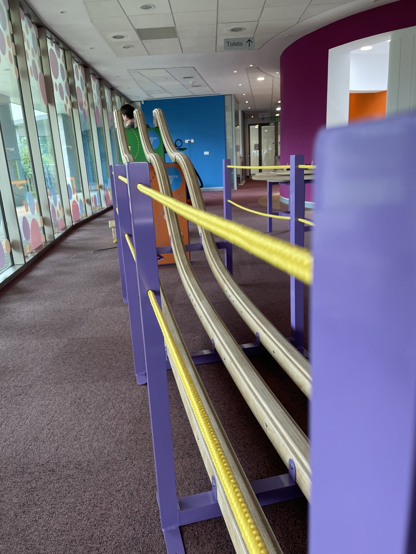 Parallel lanes on the finished race track.