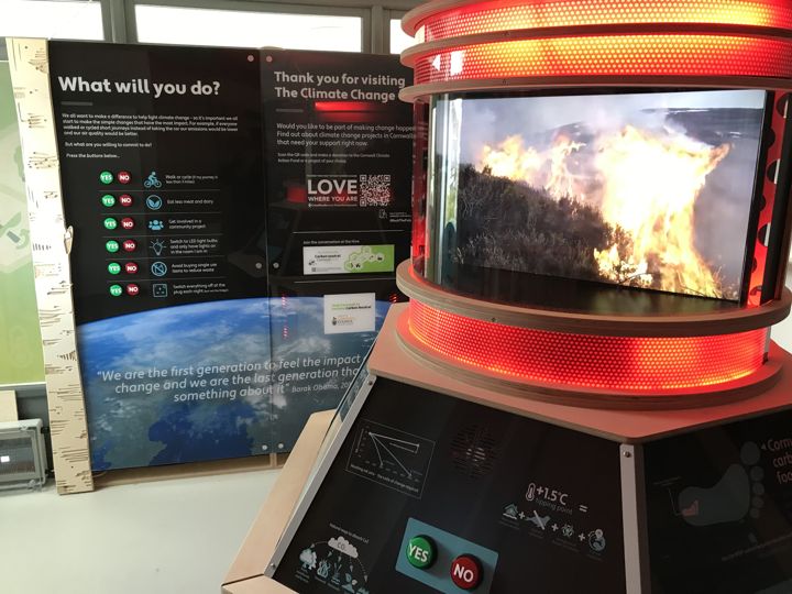 Climate Change Console: lighting and audiovisual content during the interactive sequence.