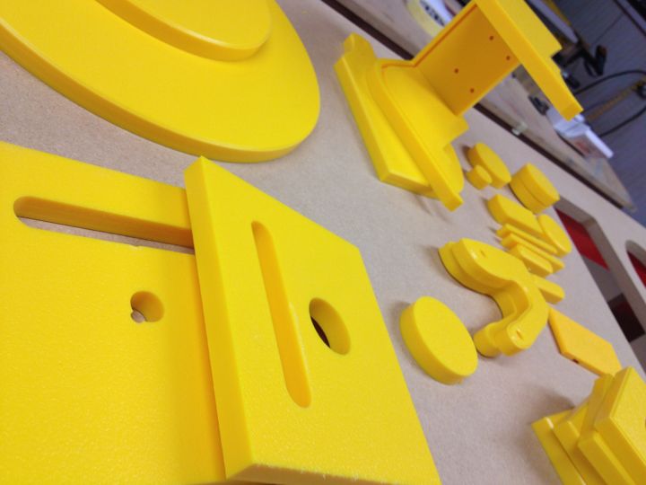 JCB Digger Arm: painted components during manufacture.