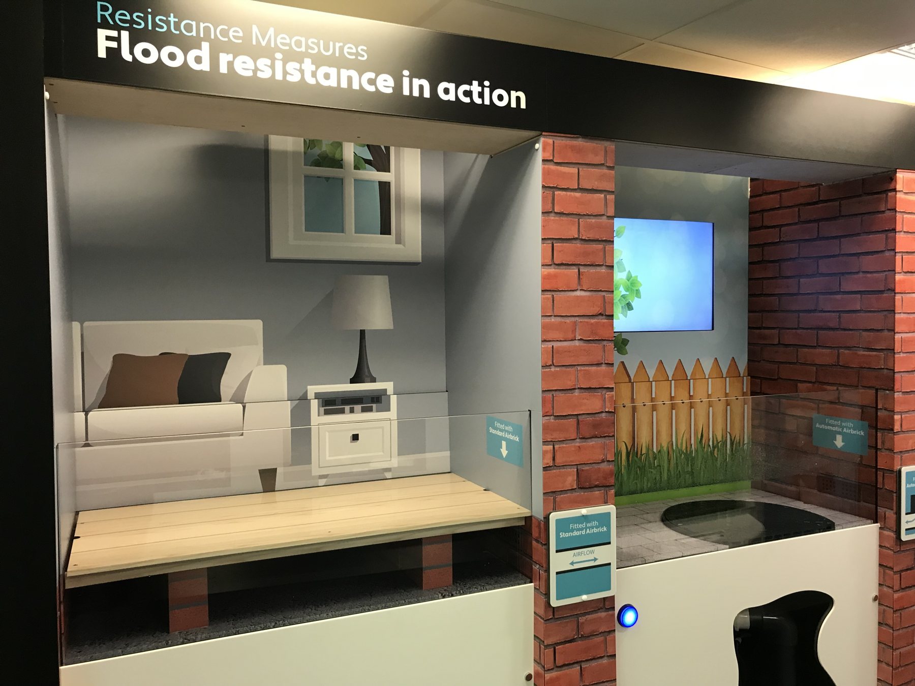 The completed flood resilience display and model homes.
