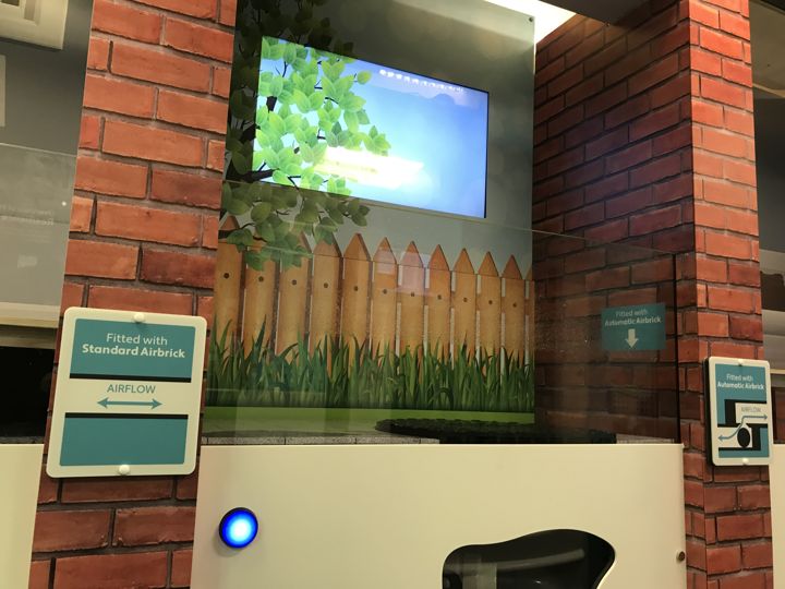 Flood Resilience: close-up of the exhibit’s graphic panel and control area.