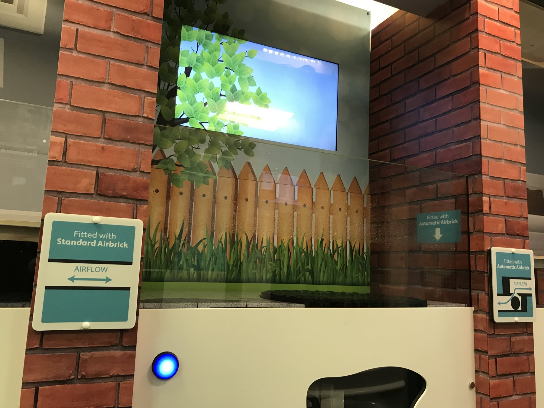 Flood Resilience: close-up of the exhibit’s graphic panel and control area.