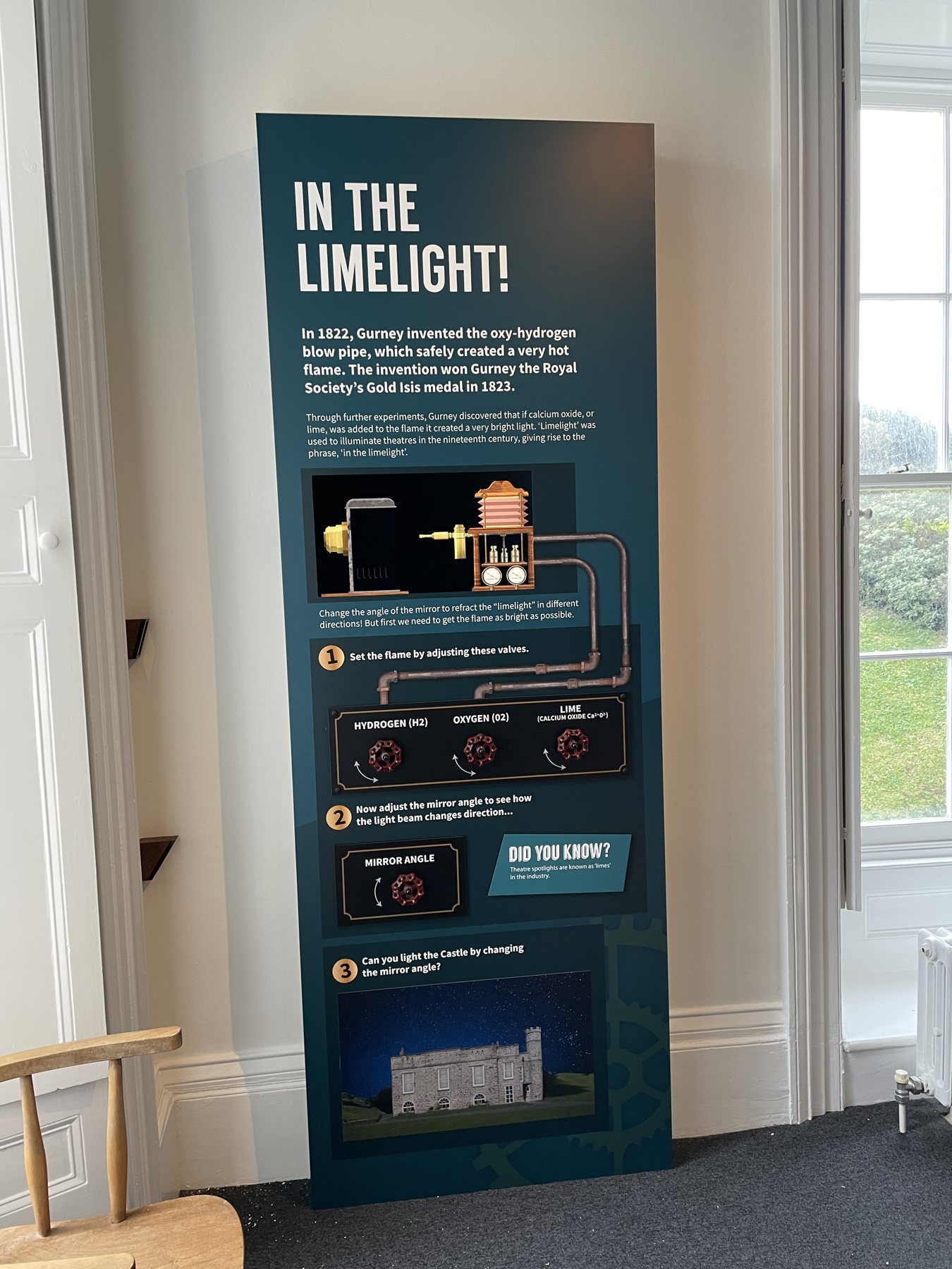 The completed limelight exhibit in its heritage setting.