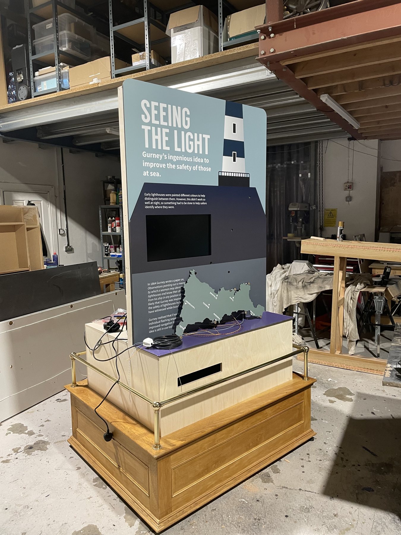 Coastal Lighthouse: the exhibit during workshop assembly.