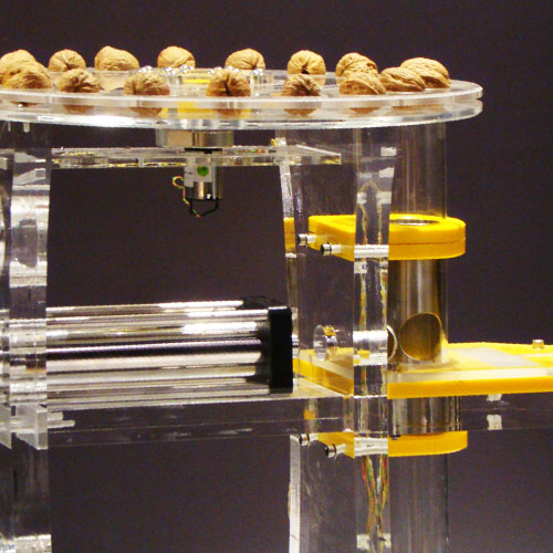 The completed hydraulic nutcracker exhibit.