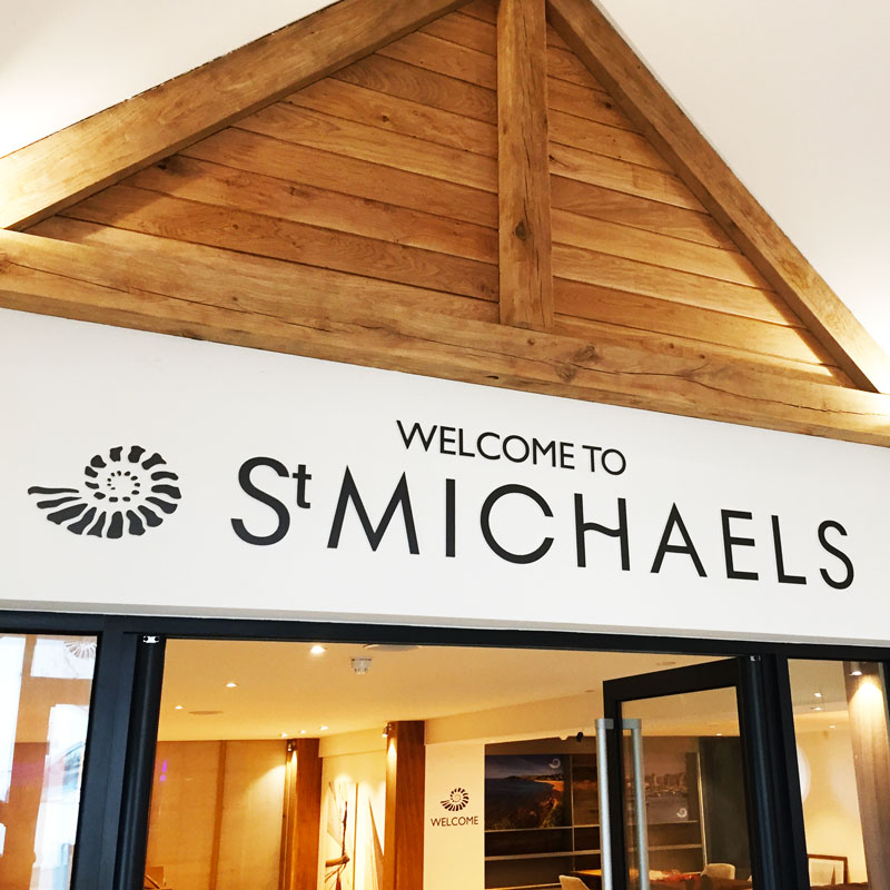 St Michaels hotel in Falmouth welcome signage and entrance signs