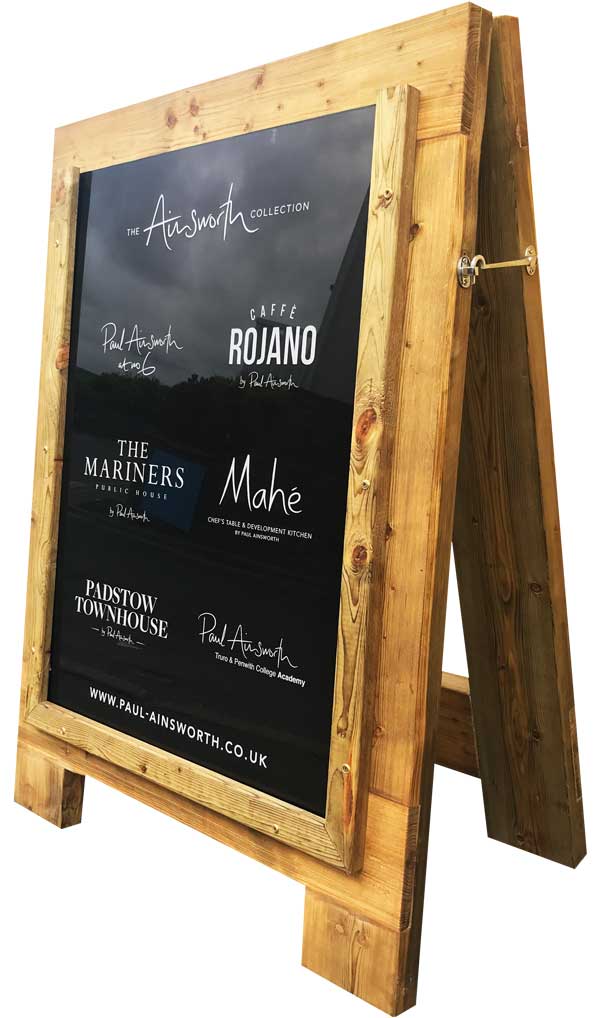 Heavy duty pavment signs that are very strong and durable, with gloss printed graphic insert.