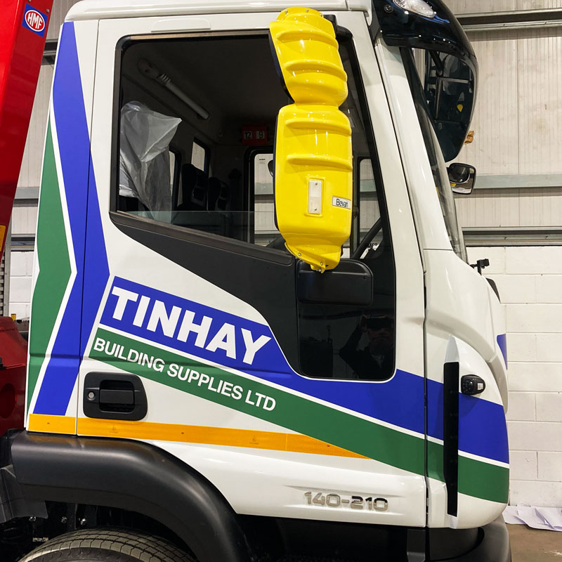 Lorry cab vinyl graphics with striking angles and vibrant colours