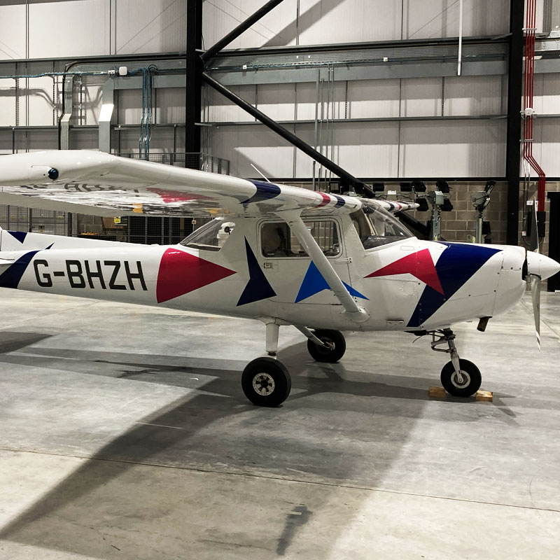 Bespoke vinyl graphics on plane at Newquay Airport