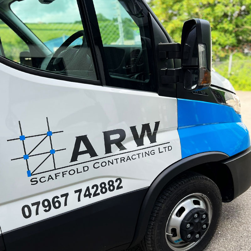 ARW scaffolding vehicle graphics in Cornwall