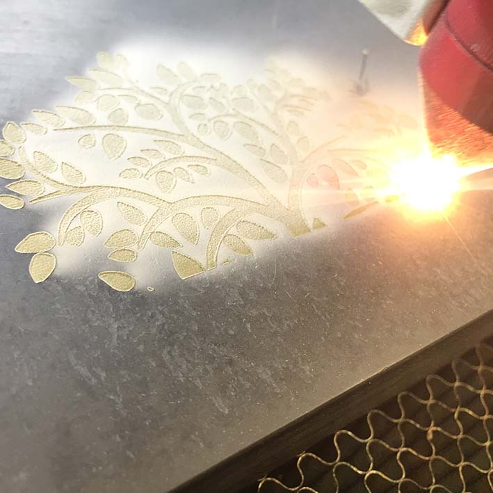 Laser engraving slate in Cornwall