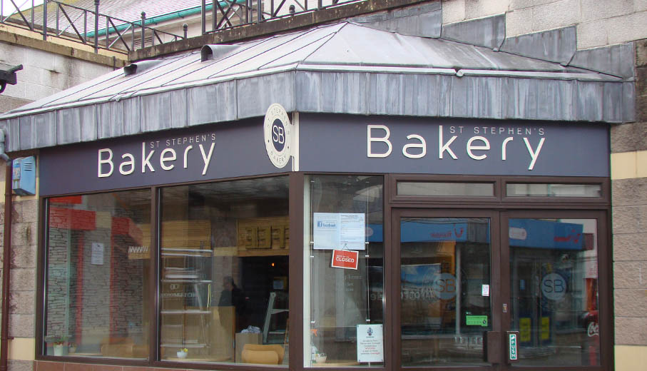 St Stephens bakery signs manufactured from dibond with acylic lettering