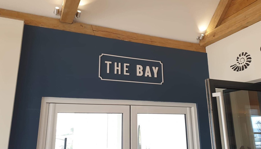 The Bay Restaurant signs made from acrylic by sign maker in Cornwall