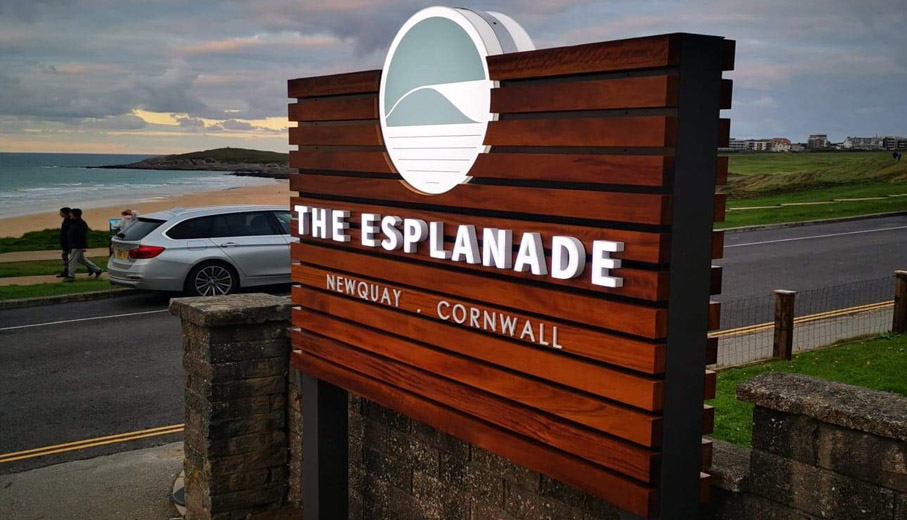 The Esplanade Hotel Newquay sign produced by Cornwall sign maker More Creative