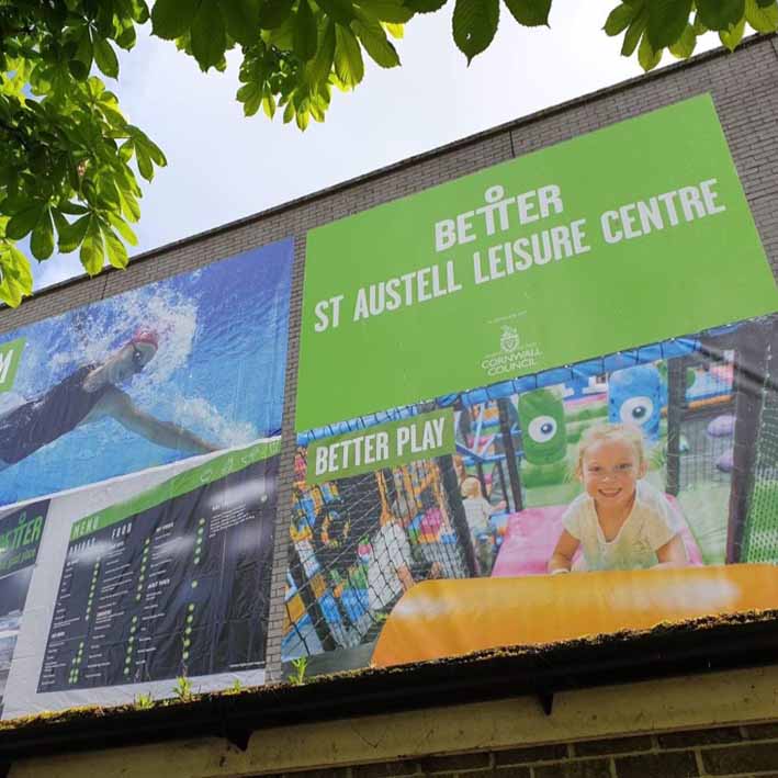 Custom printed PVC banners for St Austell Leisure Centre