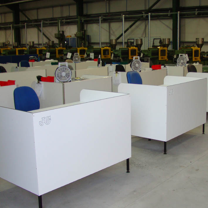 customised production packing benches for John Guest factory Cornwall