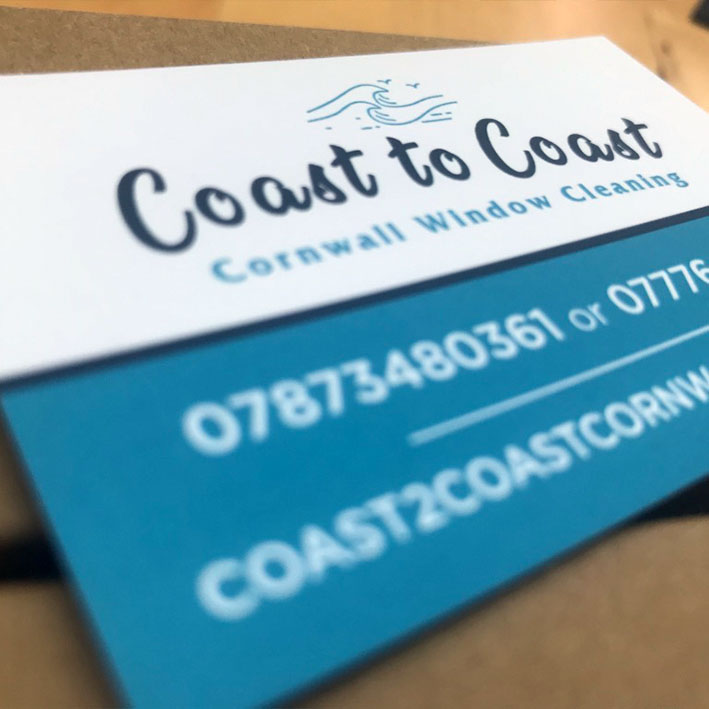 Coast to coast cornwall window cleaning Bodmin business card printing