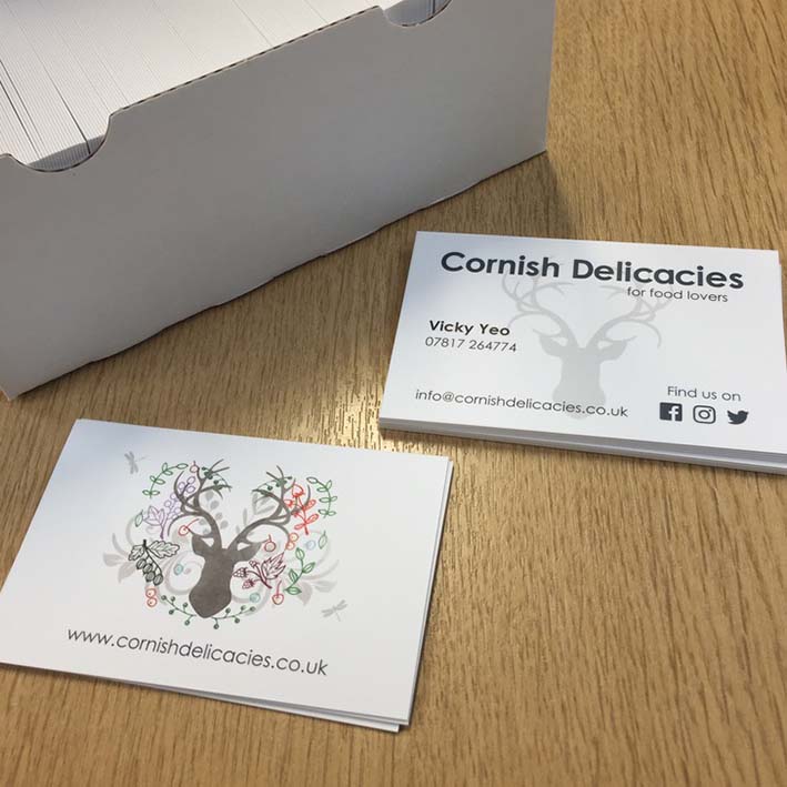 Cornish Delicacies business cards 