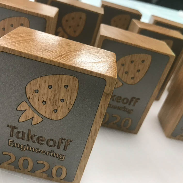 Engineering awards produced from solid wood