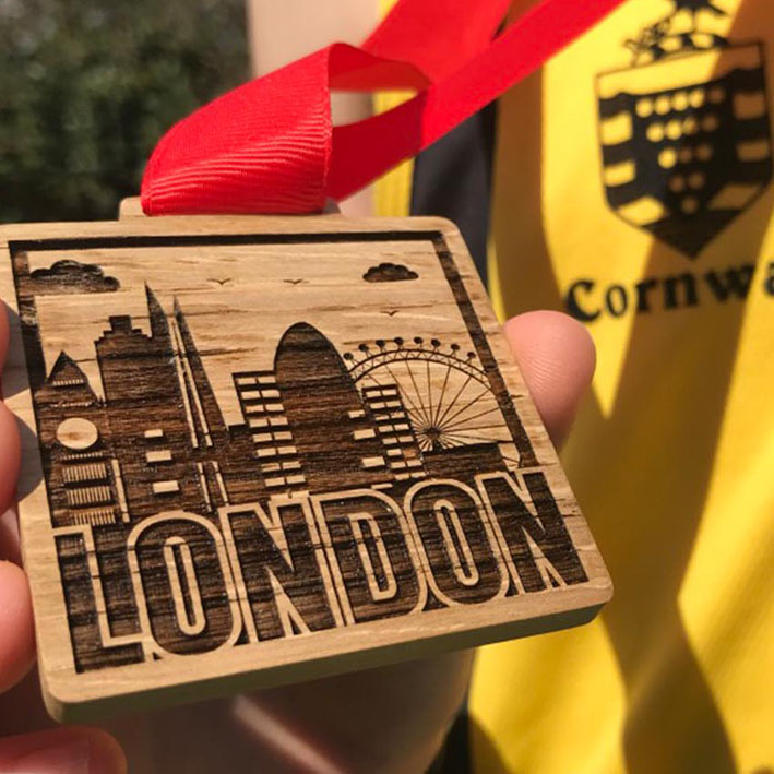 Custom sustainable bamboo medals London 