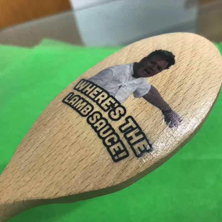 Direct printing to wooden spoons Cornwall