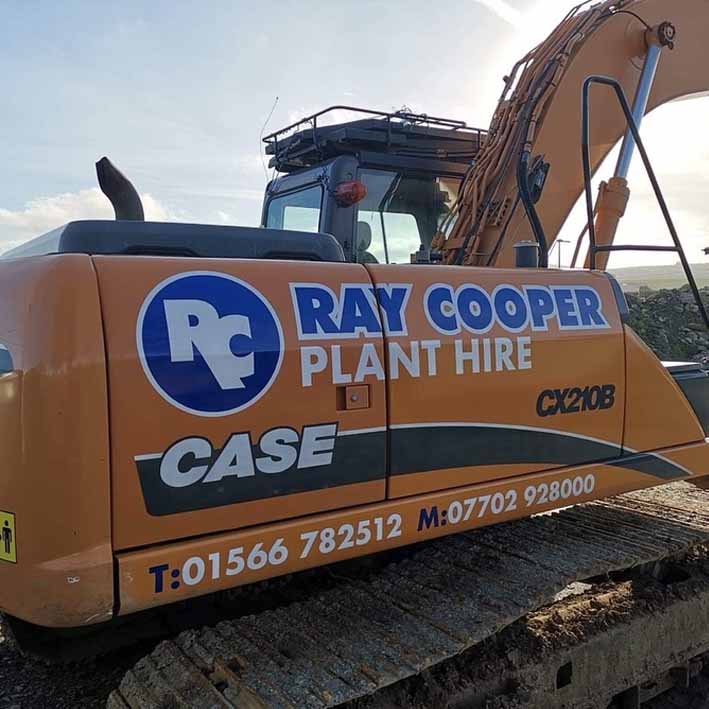 Plant and digger signwriting graphics in Cornwall and Devon