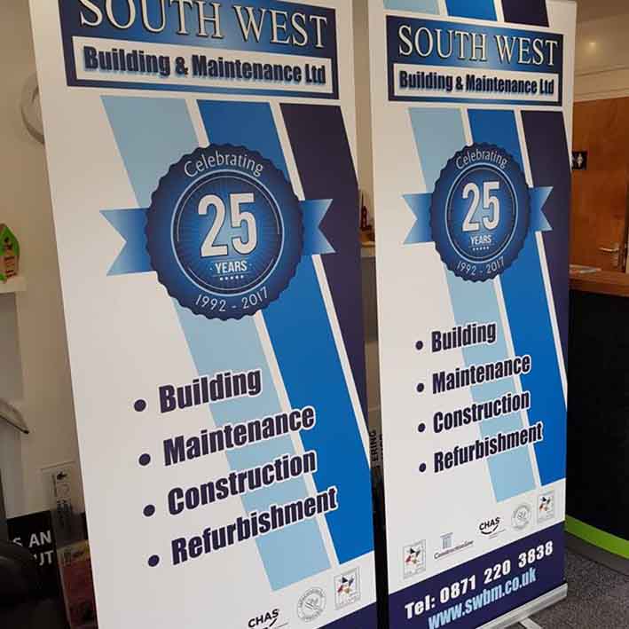 Printed roll up stands for vehicle rental company