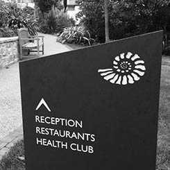 Interpretation slate sign with inlys in Cornwall