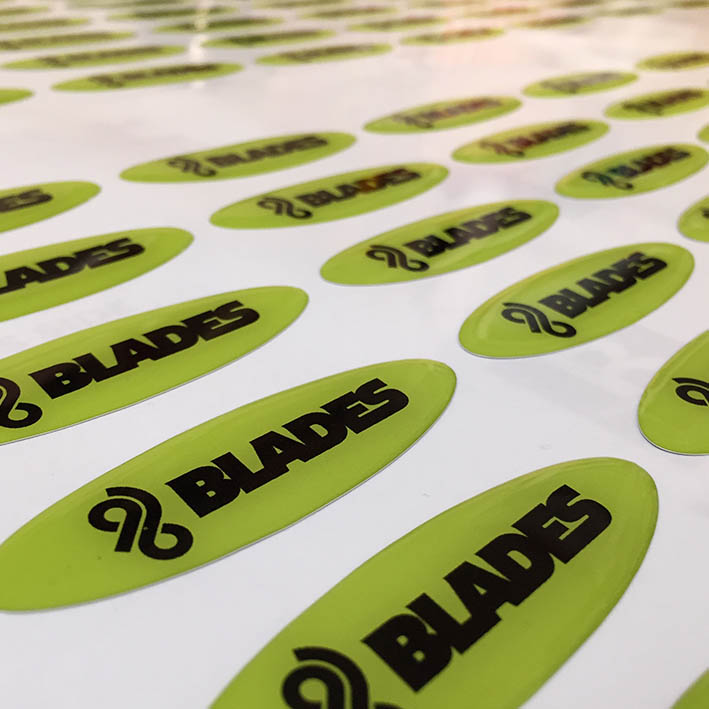 Printed stickers for blades in Launceston Cornwall