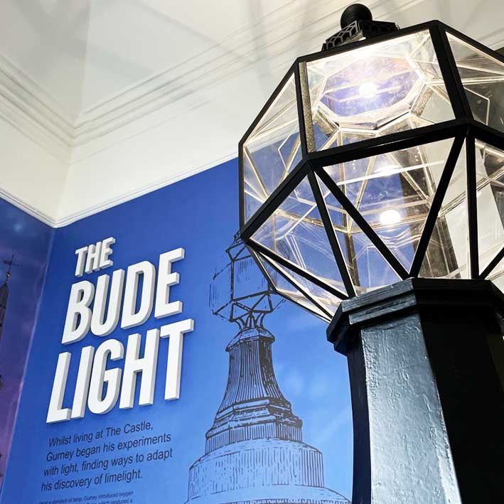 The bude Light interpretation display in Cornwall
