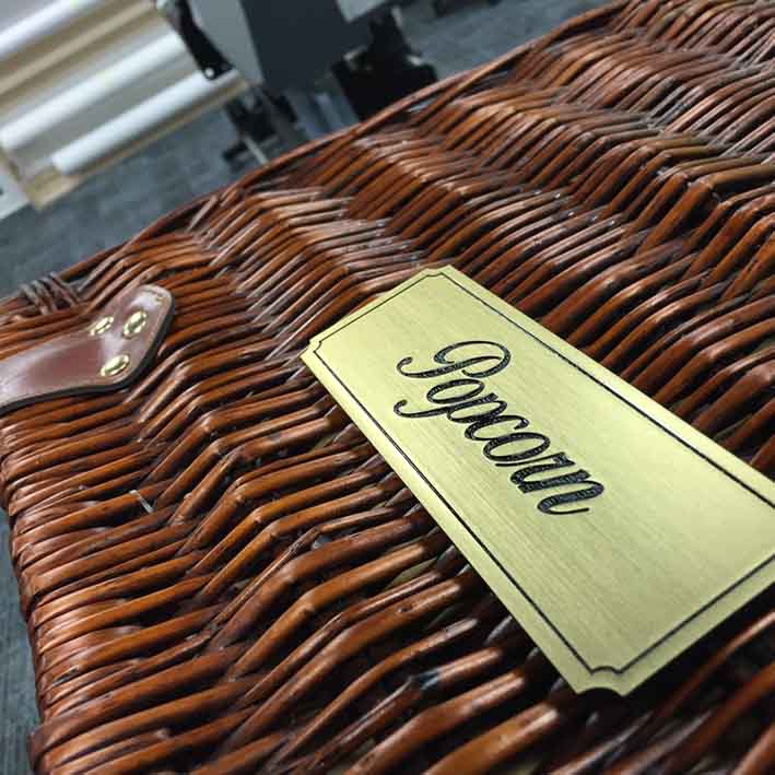 Picnic Hamper with laser Engraved Plaque Cornwall