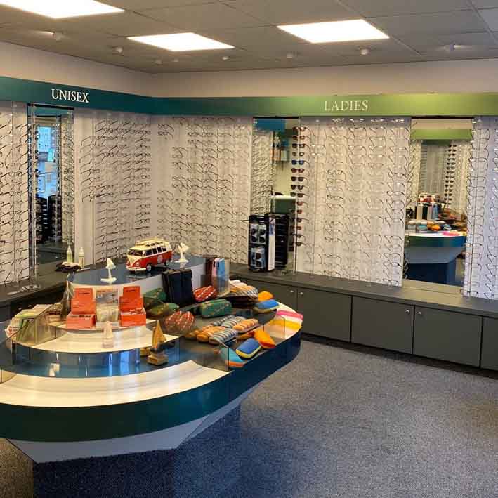 Shop fit out of Opticians Tavistock Devon