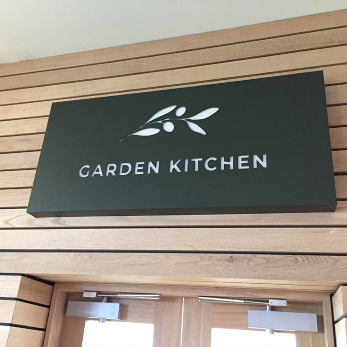 The Garden Kitchen restaurant signage
