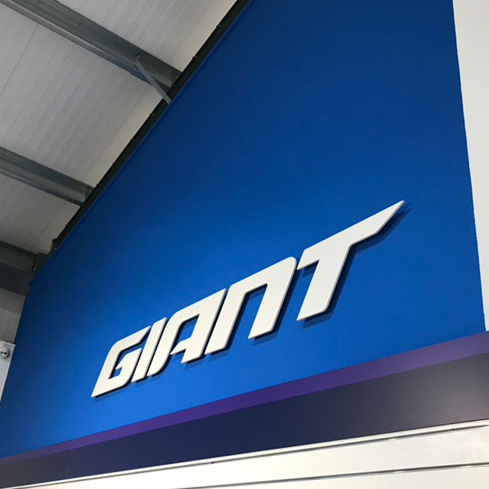 Giant bikes 3D logo on wall in Cornwall