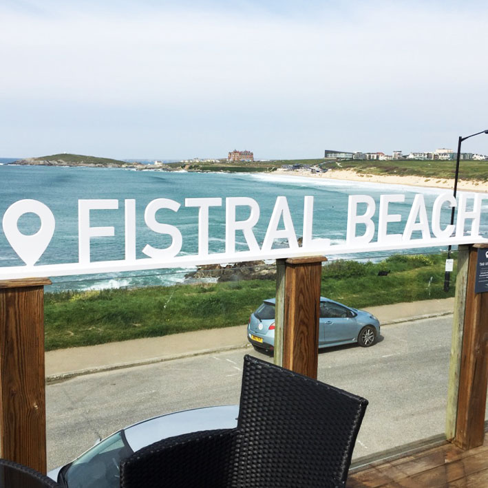 signs made for Fistral beach Newquay Cornwall