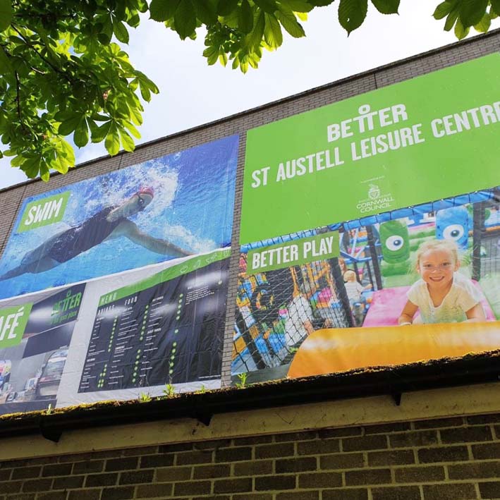 External signage at St Austell Leisure Centre