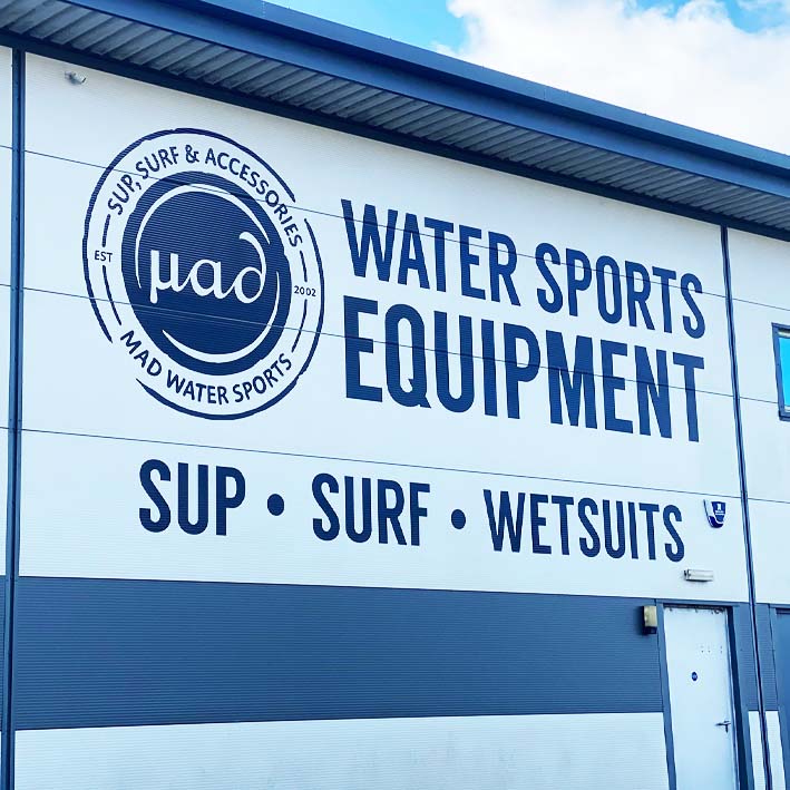 MAD watersports signage in Wadebridge Cornwall