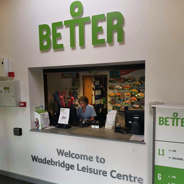 Wadebridge Signs Cornwall Leisure Centre signs installed by More Creative