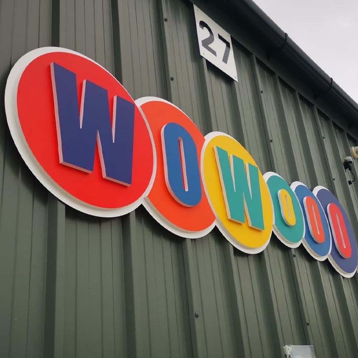 Unit sign for Wowoo in Truro with 3D letters