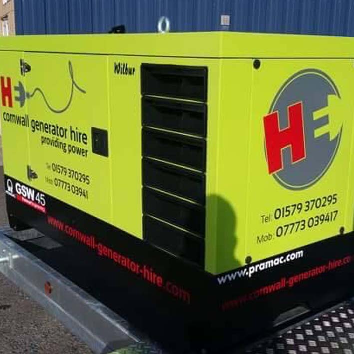 New cut vinyl logos for Cornwall Generator Hire 