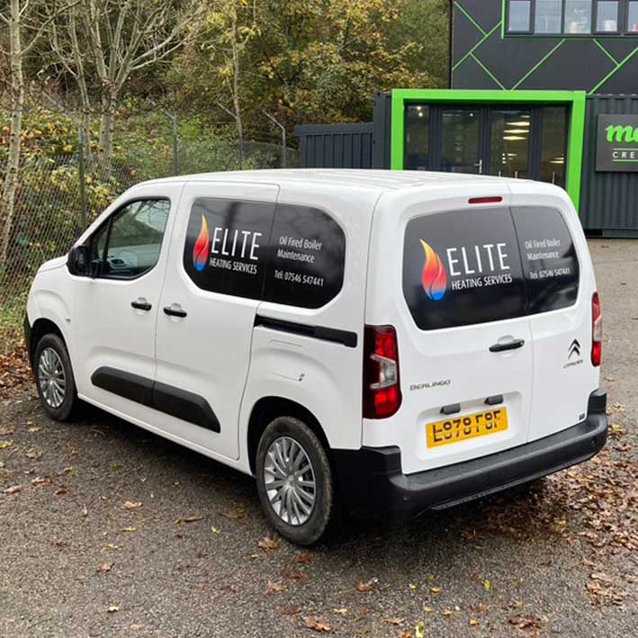 Heating graphics with panel infill for elite heating services Cornwall