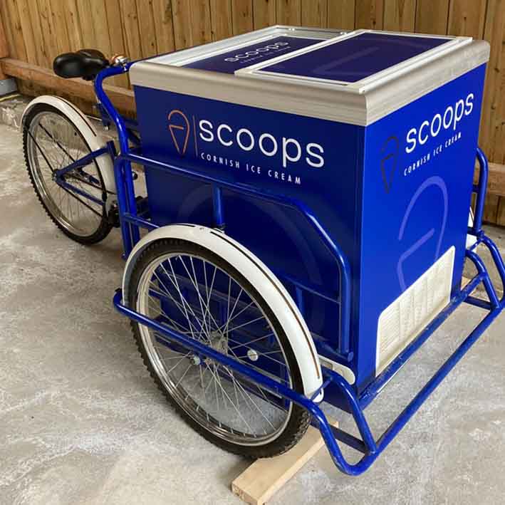 Ice Cream Trike for Scoops in Tintagel Cornwall