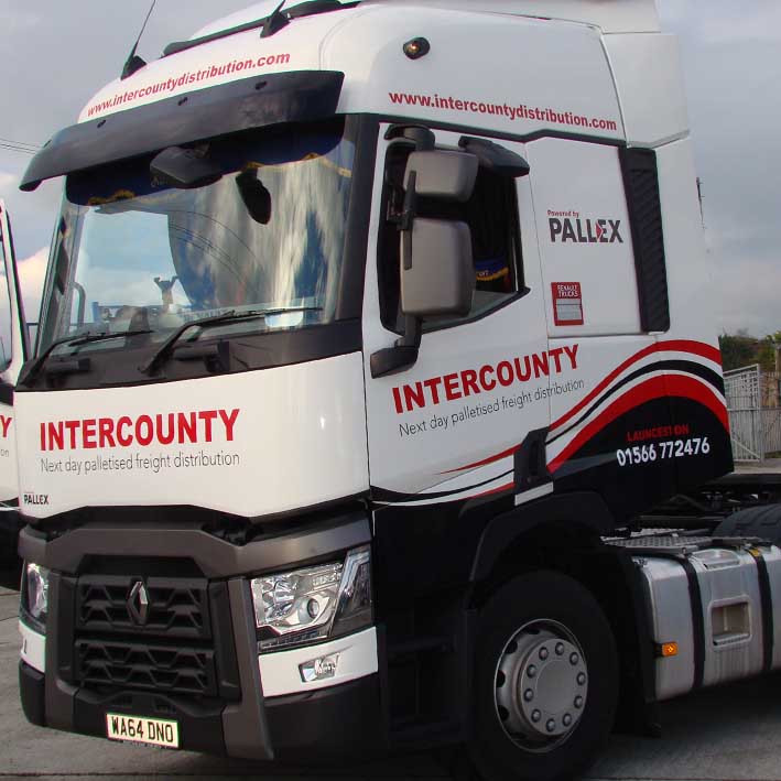 Lorry livery sign writing for Intercounty