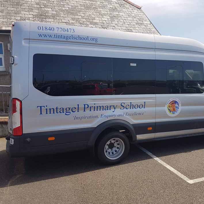 Minibus graphics for Tintagel Primary School