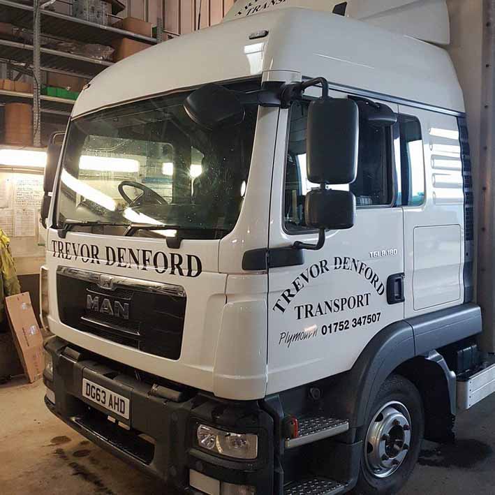 Truck signwriting for trevor denford transport, Plymouth Devon